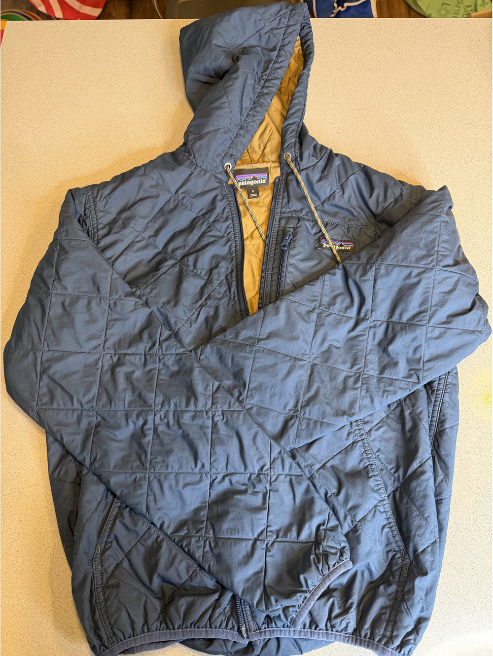 Patagonia Diamond Quilted Bomber Jacket-Blue, Small
